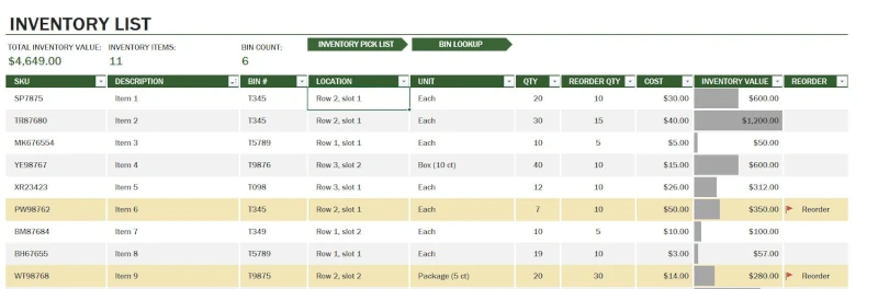 inventory database template